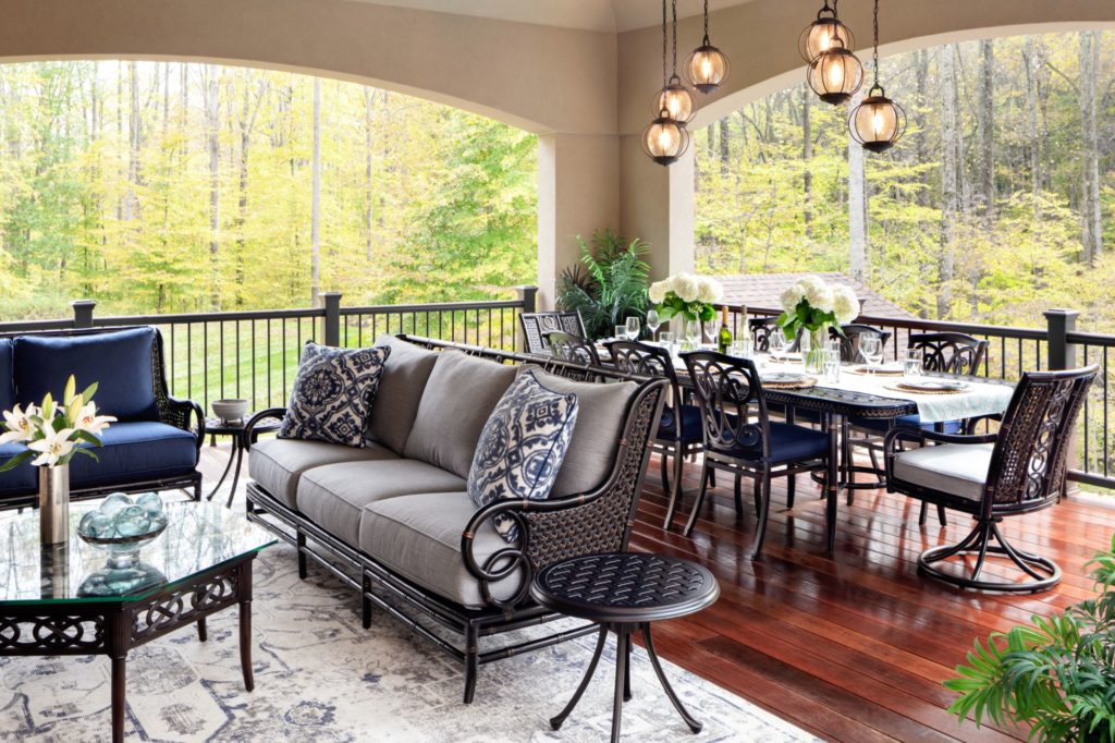 Sophisticated outdoor dining and patio set