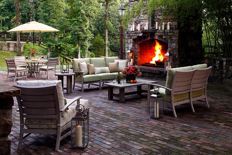 Furnished Patio with Fireplace