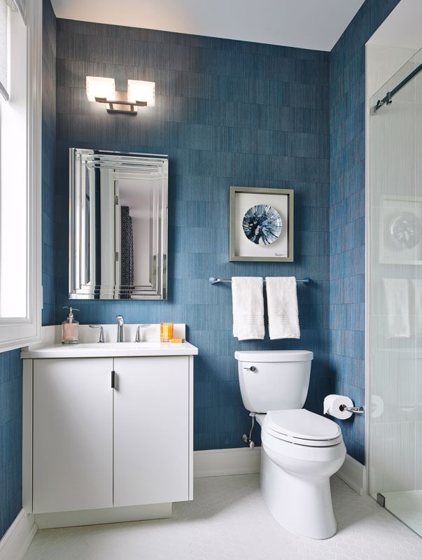 A Clean Blue Bathroom
