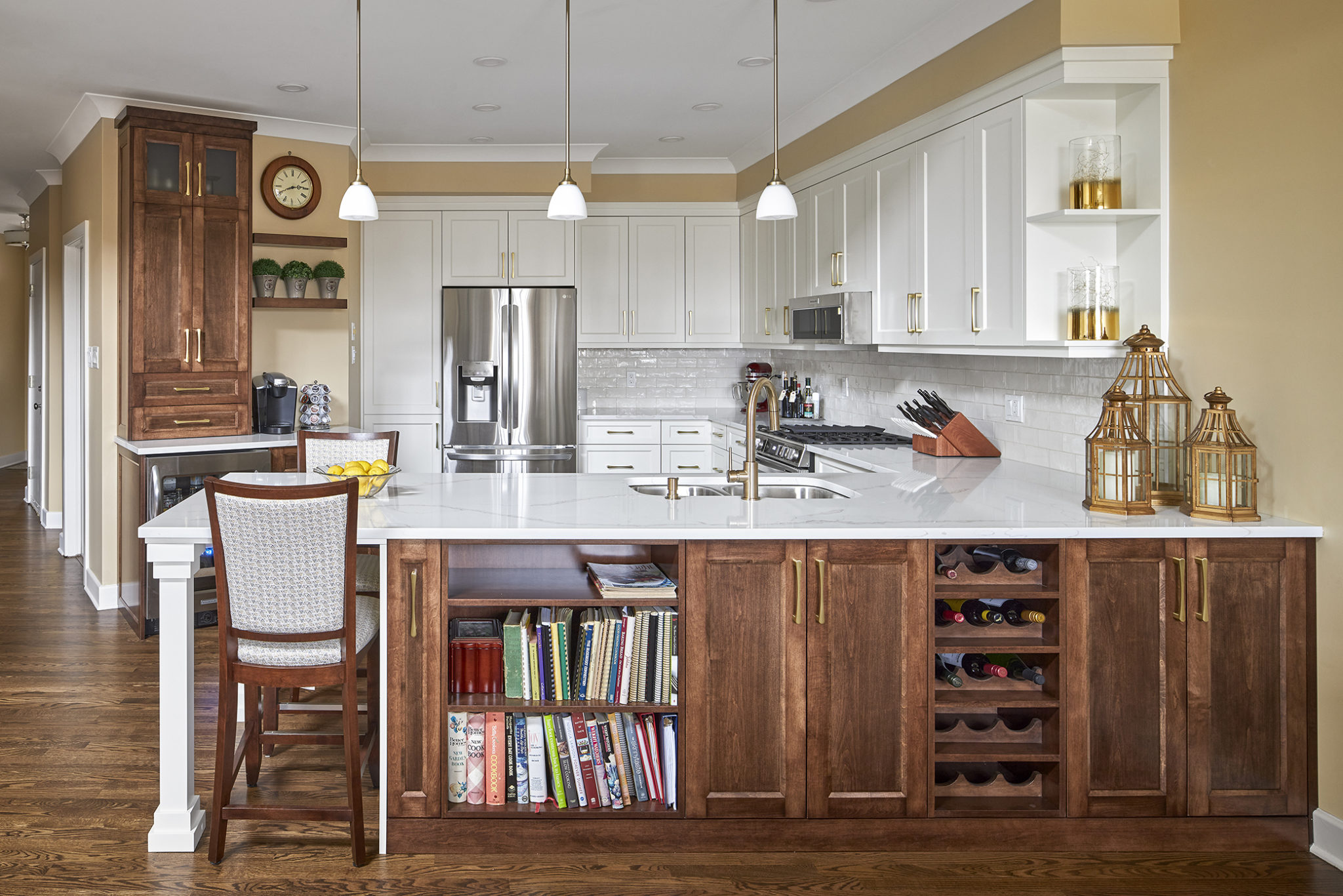 Kitchen with stylized woodwork